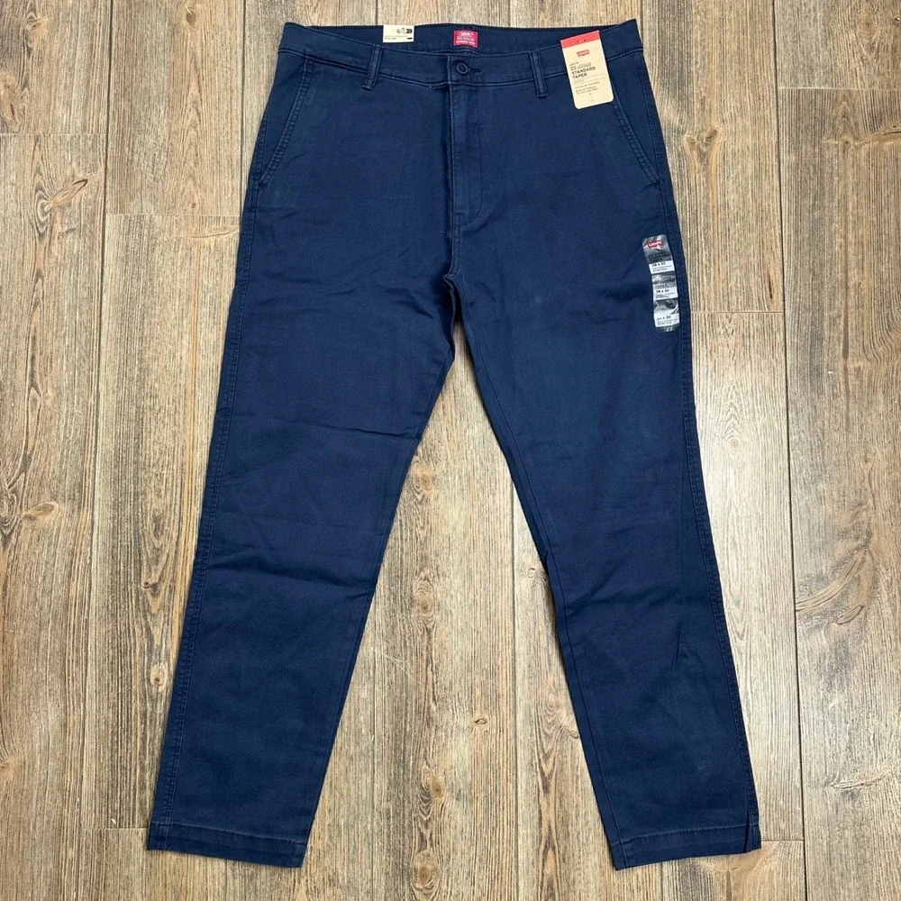 Levis XX Chino Standard Taper Stretch Navy Blue Pants Mens 36x32 85226-0052 NEW - Picture 3 of 11
